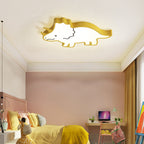 Lumendat Contemporary Creative Kids Cartoon Rhino Iron Acrylic LED Flush Mount Ceiling Light For Bedroom Lumendat