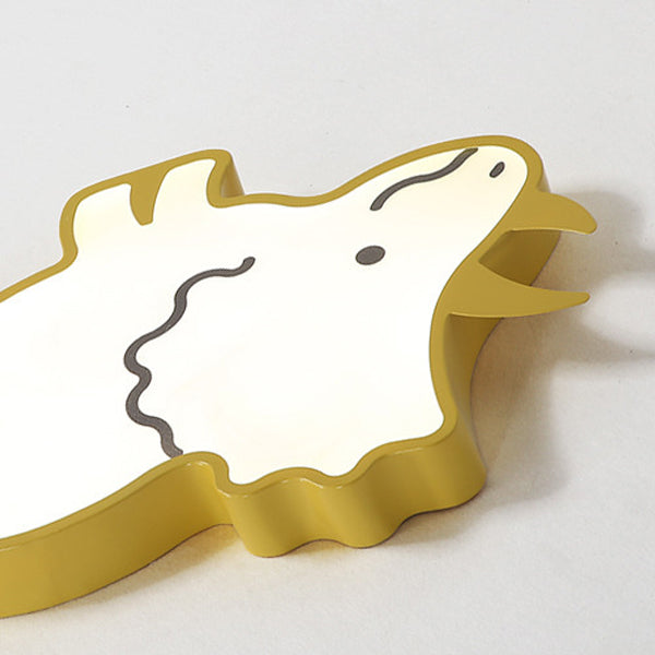 Lumendat Contemporary Creative Kids Cartoon Rhino Iron Acrylic LED Flush Mount Ceiling Light For Bedroom Lumendat