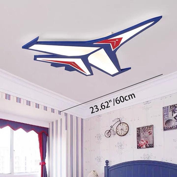 Lumendat Contemporary Creative Kids Cartoon Airplane Iron LED Flush Mount Ceiling Light For Bedroom Lumendat