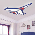 Lumendat Contemporary Creative Kids Cartoon Airplane Iron LED Flush Mount Ceiling Light For Bedroom Lumendat
