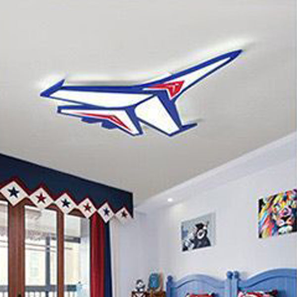 Lumendat Contemporary Creative Kids Cartoon Airplane Iron LED Flush Mount Ceiling Light For Bedroom Lumendat