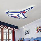 Lumendat Contemporary Creative Kids Cartoon Airplane Iron LED Flush Mount Ceiling Light For Bedroom Lumendat