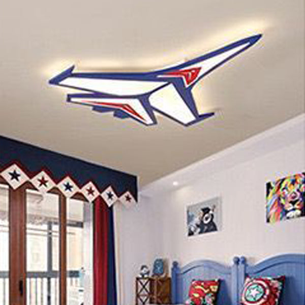 Lumendat Contemporary Creative Kids Cartoon Airplane Iron LED Flush Mount Ceiling Light For Bedroom Lumendat
