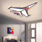 Lumendat Contemporary Creative Kids Cartoon Airplane Iron LED Flush Mount Ceiling Light For Bedroom Lumendat