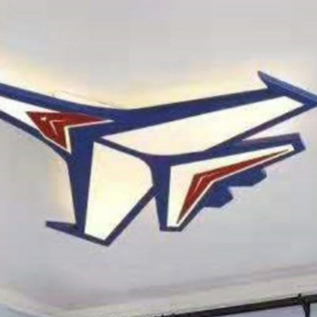 Lumendat Contemporary Creative Kids Cartoon Airplane Iron LED Flush Mount Ceiling Light For Bedroom Lumendat