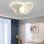 Contemporary Creative Butterfly Metal Acrylic LED Flush Mount Ceiling Light For Bedroom