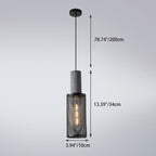 Contemporary Industrial Cylinder Metal Cement 1-light Pendant Light for Living Room BulbSquare