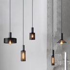 Contemporary Industrial Cylinder Metal Cement 1-light Pendant Light for Living Room BulbSquare