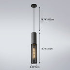 Contemporary Industrial Cylinder Metal Cement 1-light Pendant Light for Living Room BulbSquare