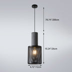 Contemporary Industrial Cylinder Metal Cement 1-light Pendant Light for Living Room BulbSquare