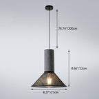 Contemporary Industrial Cylinder Metal Cement 1-light Pendant Light for Living Room BulbSquare
