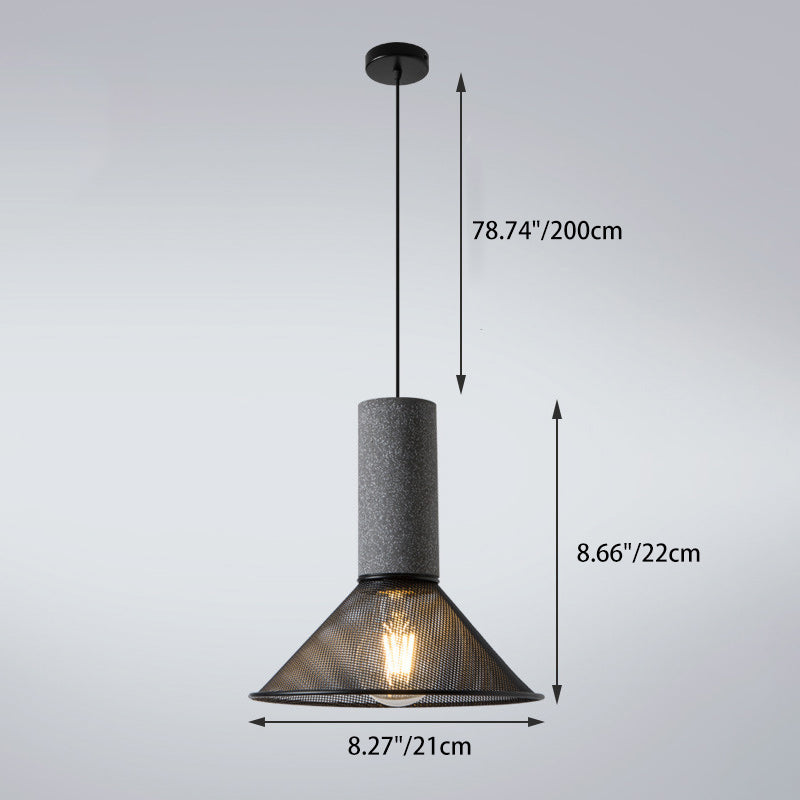 Contemporary Industrial Cylinder Metal Cement 1-light Pendant Light for Living Room BulbSquare