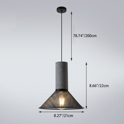 Contemporary Industrial Cylinder Metal Cement 1-Light Pendant Light For Living Room