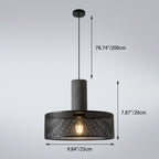 Contemporary Industrial Cylinder Metal Cement 1-light Pendant Light for Living Room BulbSquare