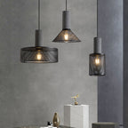 Contemporary Industrial Cylinder Metal Cement 1-light Pendant Light for Living Room BulbSquare