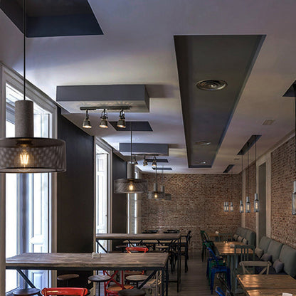 Contemporary Industrial Cylinder Metal Cement 1-Light Pendant Light For Living Room