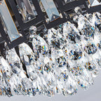 Modern Luxury Round Crystal Metal 3/5/8 Light Flush Mount Ceiling Light For Living Room