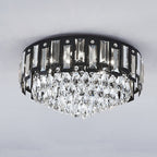 Modern Luxury Round Crystal Metal 3/5/8 Light Flush Mount Ceiling Light For Living Room