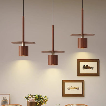 Traditional Chinese Cylinder Iron LED Pendant Light For Bedroom