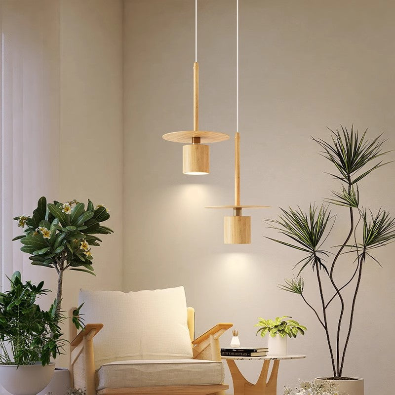 Traditional Chinese Cylinder Iron LED Pendant Light For Bedroom