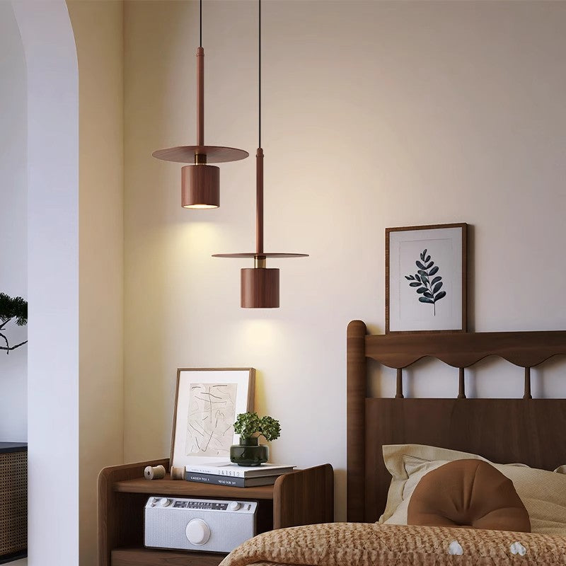 Traditional Chinese Cylinder Iron LED Pendant Light For Bedroom