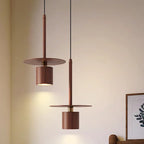 Traditional Chinese Cylinder Iron LED Pendant Light For Bedroom