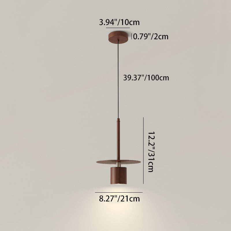 Traditional Chinese Cylinder Iron LED Pendant Light For Bedroom