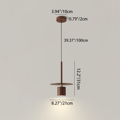 Traditional Chinese Cylinder Iron LED Pendant Light For Bedroom