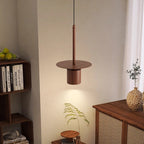 Traditional Chinese Cylinder Iron LED Pendant Light For Bedroom