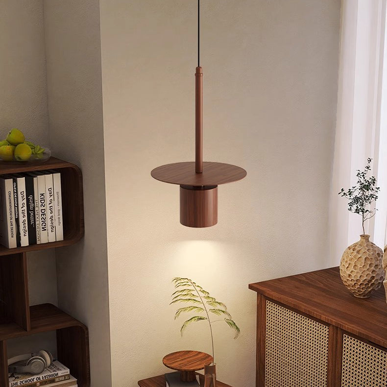 Traditional Chinese Cylinder Iron LED Pendant Light For Bedroom