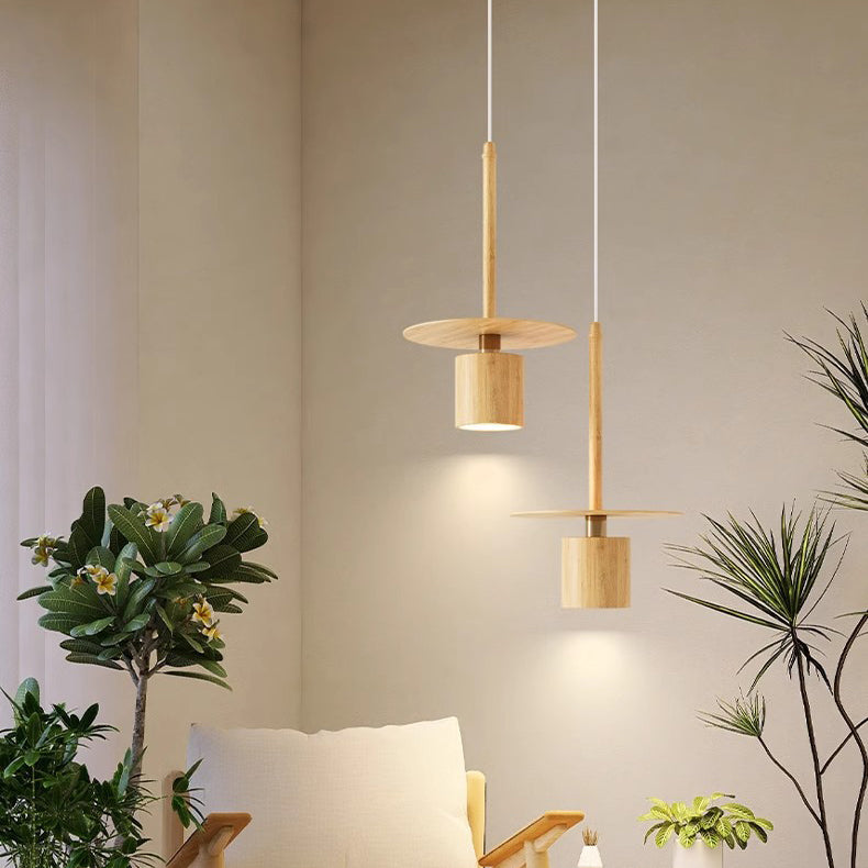 Traditional Chinese Cylinder Iron LED Pendant Light For Bedroom