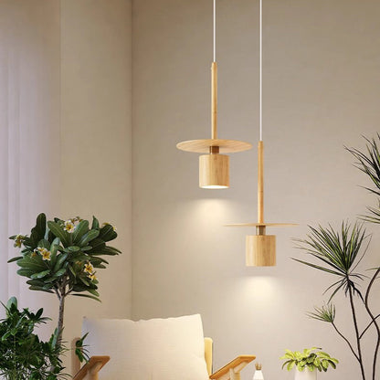 Traditional Chinese Cylinder Iron LED Pendant Light For Bedroom