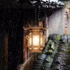 Traditional Chinese Lantern Aluminum Pvc 1-light Pendant Light for Outdoor Patio BulbSquare