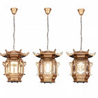 Traditional Chinese Lantern Aluminum Pvc 1-light Pendant Light for Outdoor Patio BulbSquare
