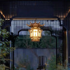 Traditional Chinese Lantern Aluminum Pvc 1-light Pendant Light for Outdoor Patio BulbSquare
