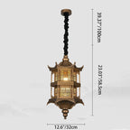 Traditional Chinese Palace Metal 1-light Pendant Light for Hallway