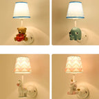 Lumendat Contemporary Creative Kids Cartoon Frustum Cone Iron Resin Fabric 1-Light Wall Sconce Lamp For Bedroom Lumendat