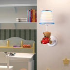Lumendat Contemporary Creative Kids Cartoon Frustum Cone Iron Resin Fabric 1-Light Wall Sconce Lamp For Bedroom Lumendat