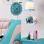 Lumendat Contemporary Creative Kids Cartoon Frustum Cone Iron Resin Fabric 1-Light Wall Sconce Lamp For Bedroom Lumendat