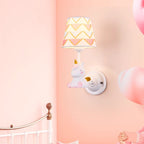 Lumendat Contemporary Creative Kids Cartoon Frustum Cone Iron Resin Fabric 1-Light Wall Sconce Lamp For Bedroom Lumendat