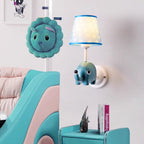 Lumendat Contemporary Creative Kids Cartoon Frustum Cone Iron Resin Fabric 1-Light Wall Sconce Lamp For Bedroom Lumendat