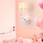 Lumendat Contemporary Creative Kids Cartoon Frustum Cone Iron Resin Fabric 1-Light Wall Sconce Lamp For Bedroom Lumendat