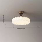 Traditional French Round Iron Pe LED Semi-flush Mount Ceiling Light for Bedroom BulbSquare