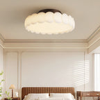 Traditional French Round Iron Pe LED Semi-flush Mount Ceiling Light for Bedroom BulbSquare