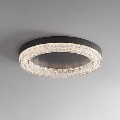 Modern Simplicity Round Metal Resin LED Flush Mount Ceiling Light For Bedroom