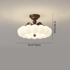Contemporary Creative Crown Round Iron PE LED Semi-Flush Mount Ceiling Light For Bedroom