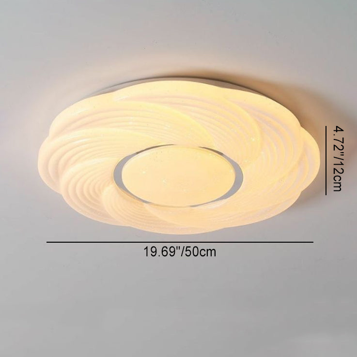 Contemporary Creative Storm Iron Acrylic LED Flush Mount Ceiling Light For Bedroom