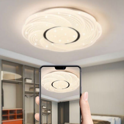 Contemporary Creative Storm Iron Acrylic LED Flush Mount Ceiling Light For Bedroom