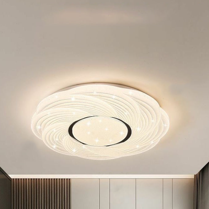 Contemporary Creative Storm Iron Acrylic LED Flush Mount Ceiling Light For Bedroom