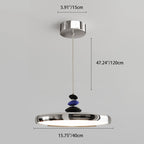Modern Simplicity Flying Saucer Round Aluminum Acrylic LED Pendant Light For Living Room